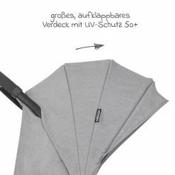Geschwister- & Zwillingswagen DuoRider nur 12,1 kg Eigengewicht mit Liegeposition inkl. Regenschutz - Steeple Gray - Kollektion 2025