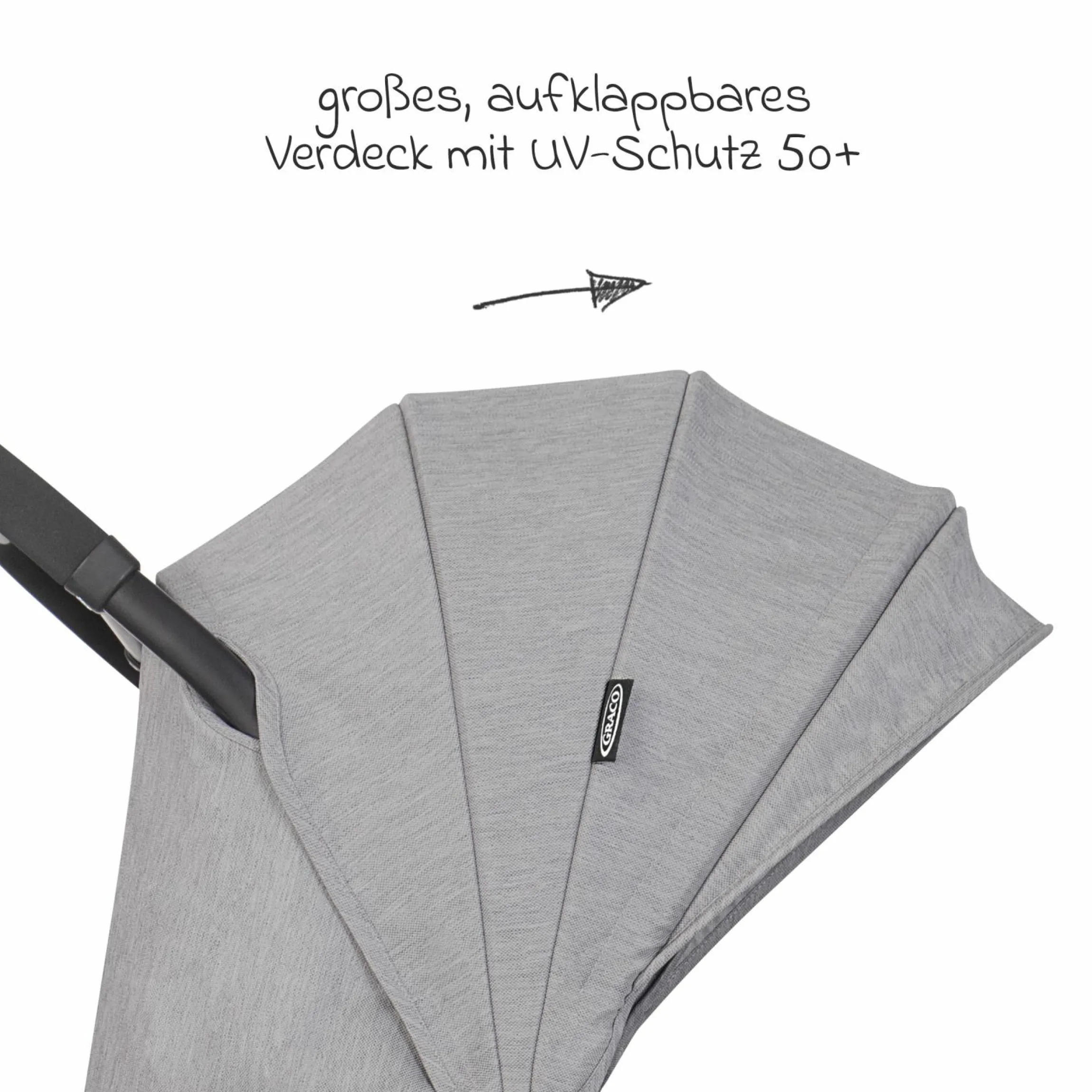 Geschwister- & Zwillingswagen DuoRider nur 12,1 kg Eigengewicht mit Liegeposition inkl. Regenschutz - Steeple Gray - Kollektion 2025