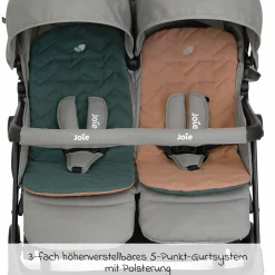 Geschwister- & Zwillingswagen Aire Twin mit Liegeposition inkl. Regenschutz & Wendesitzauflage - Pebble - Kollektion 2025
