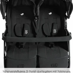 Geschwister- & Zwillingswagen Estrella bis 22 kg (je Sitz) inkl. Regenverdeck - Signature - Eclipse