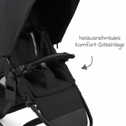 Geschwisterwagen & Zwillingskinderwagen Zoom 2 inkl. 2 Sportsitze, 2x Keilkissen & 2x Einlagen - Pure - Coal - Kollektion 2025