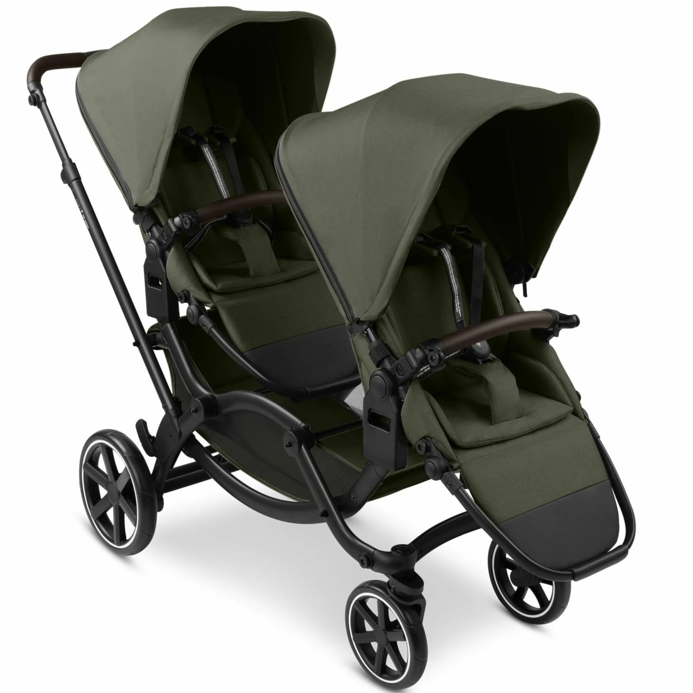Geschwisterwagen & Zwillingskinderwagen Zoom 2 inkl. 2 Sportsitze, 2x Keilkissen & 2x Einlagen - Pure - Avocado - Kollektion 2025