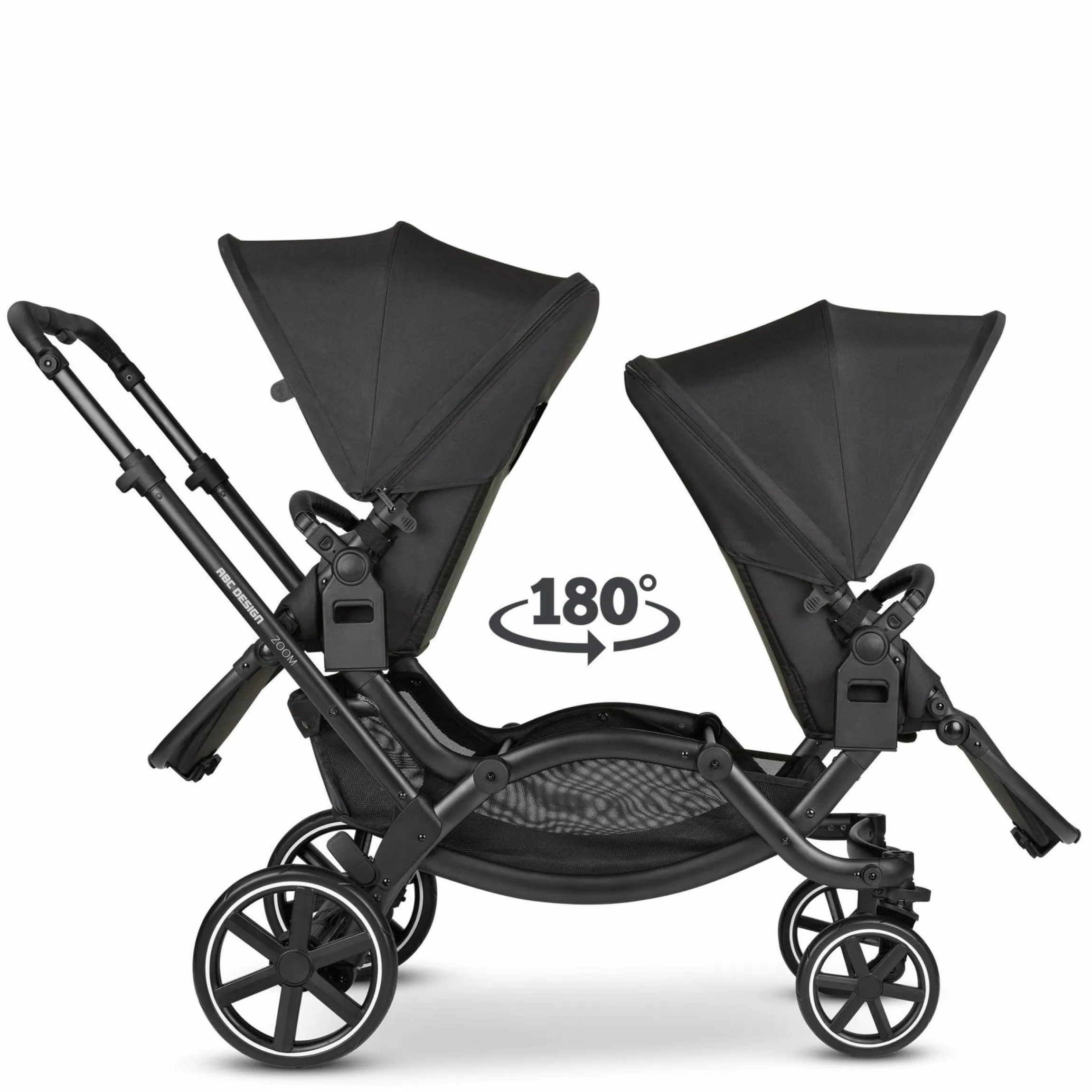 Geschwisterwagen & Zwillingskinderwagen Zoom inkl. 2 Sportsitzen und 2x Sitzkeil - Ink - Kollektion 2024