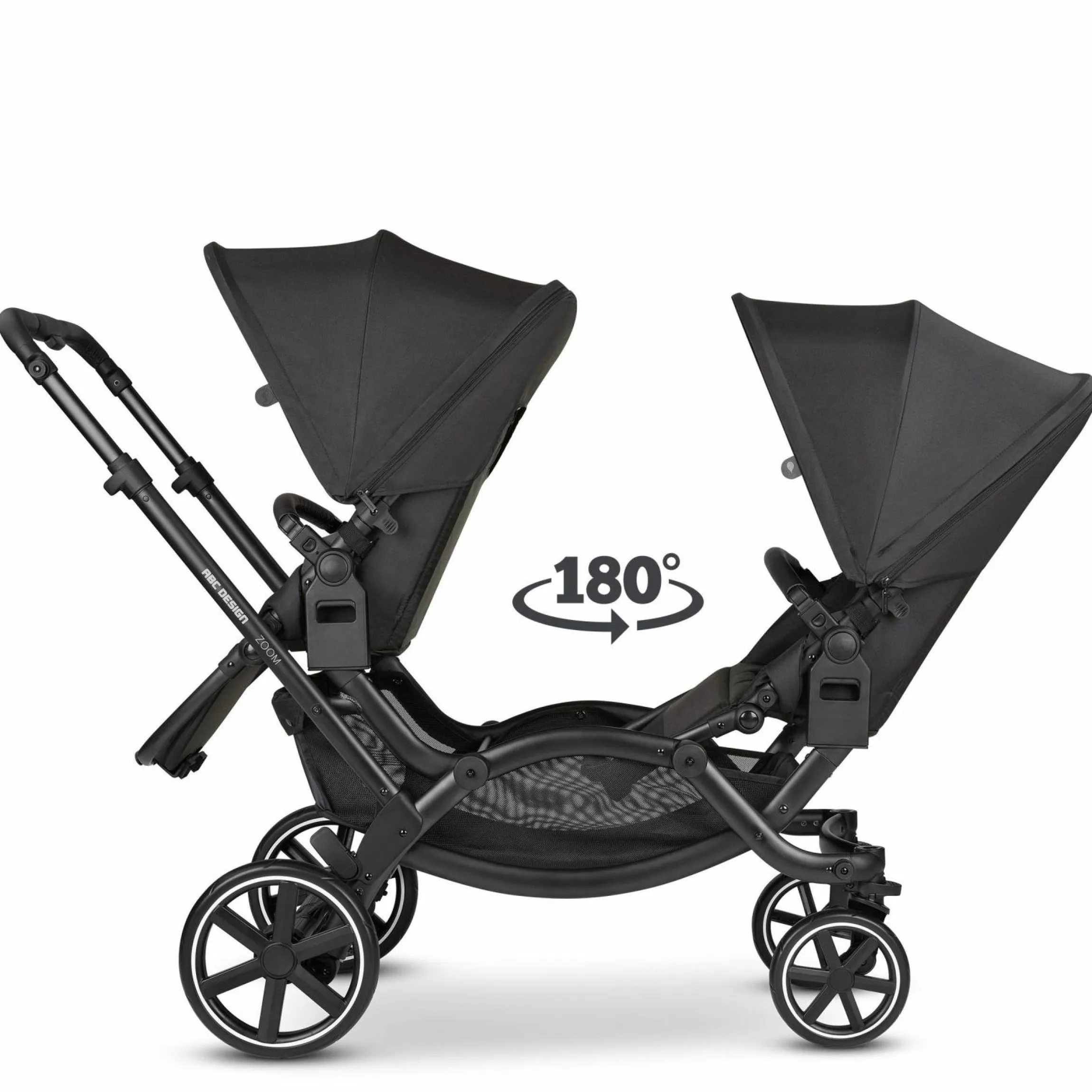 Geschwisterwagen & Zwillingskinderwagen Zoom inkl. 2 Sportsitzen und 2x Sitzkeil - Ink - Kollektion 2024