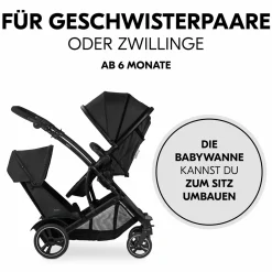 Geschwisterwagen Duett 4 - Black