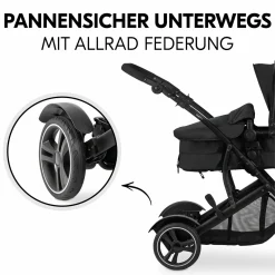 Geschwisterwagen Duett 4 - Black
