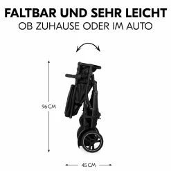 Geschwisterwagen Duett 4 - Black