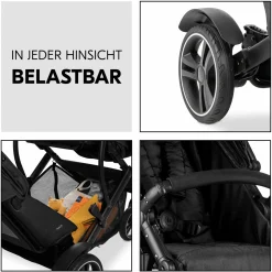 Geschwisterwagen Duett 4 - Black