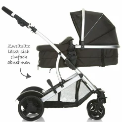 Geschwisterwagen Duett 2 - Black