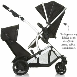 Geschwisterwagen Duett 2 - Black