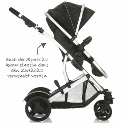 Geschwisterwagen Duett 2 - Black