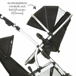 Geschwisterwagen Duett 2 - Black