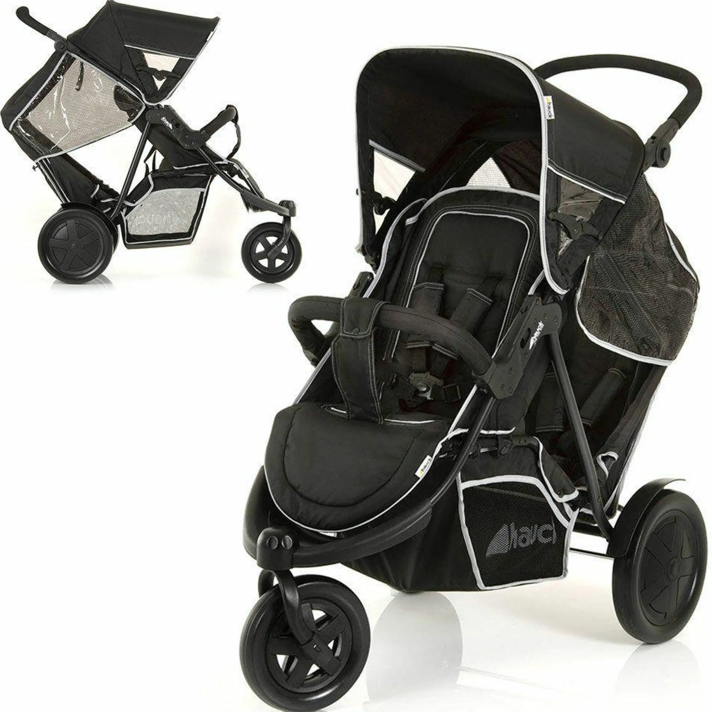 Geschwisterwagen Freerider - Black