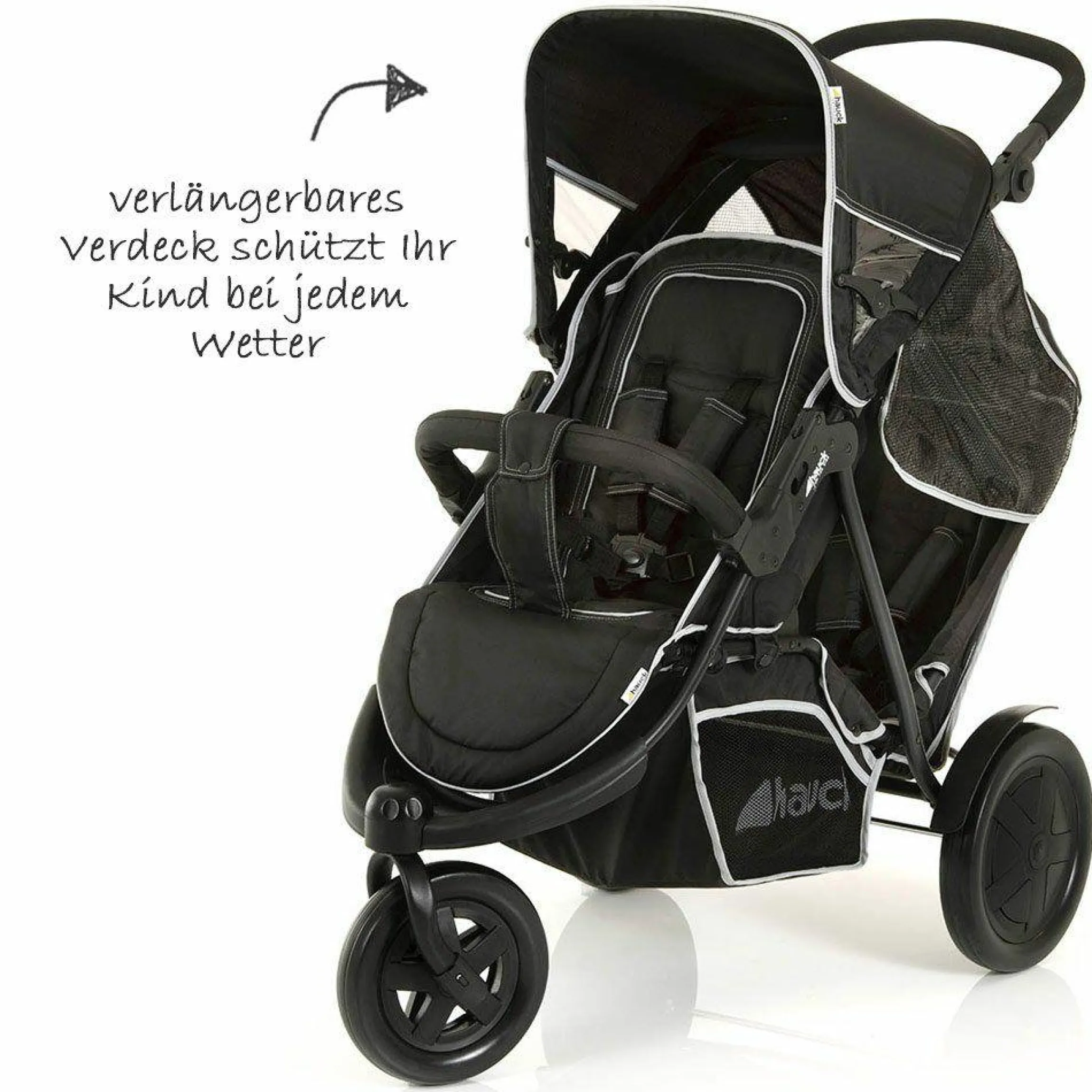 Geschwisterwagen Freerider - Black