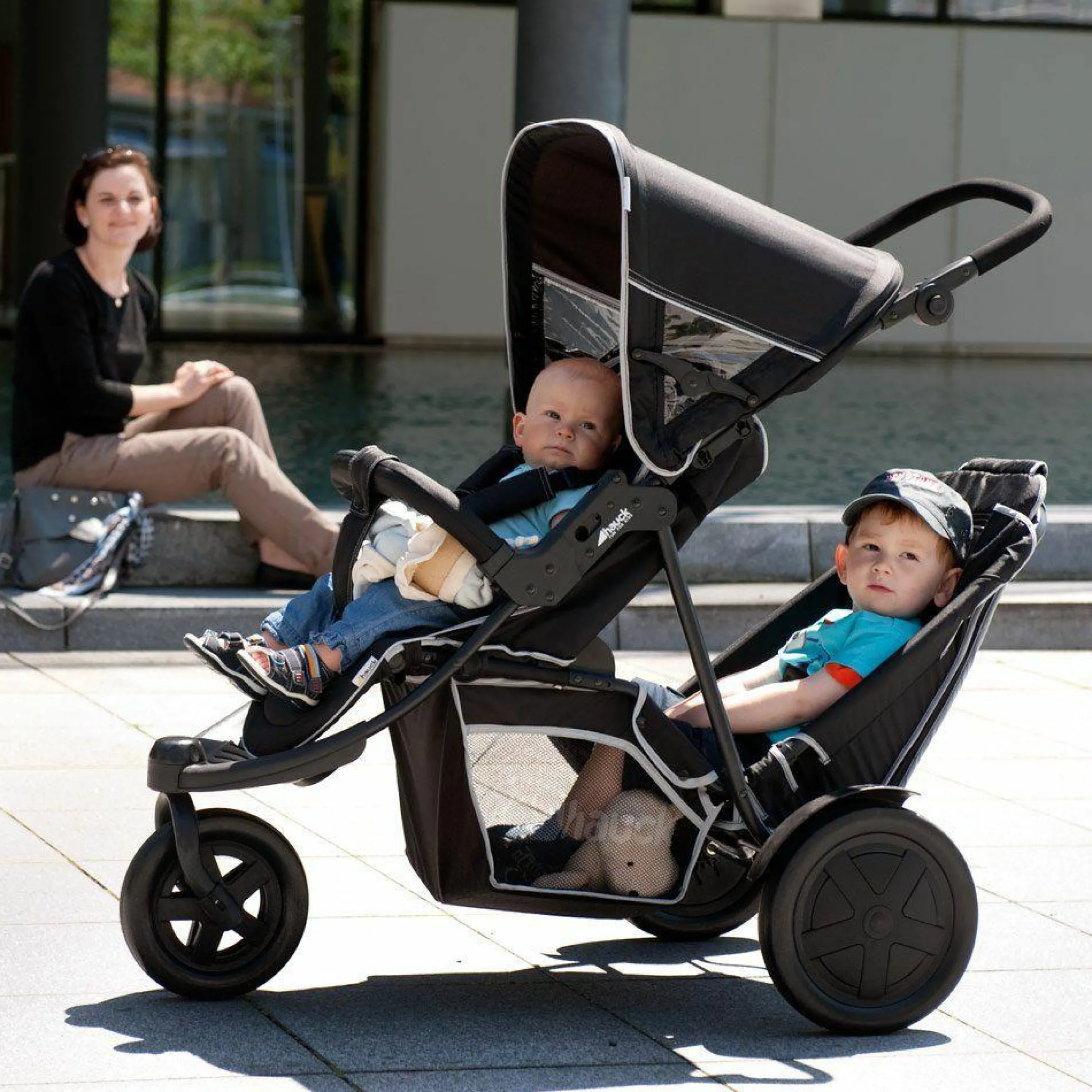 Geschwisterwagen Freerider - Black