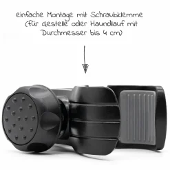 Getränkehalter für Buggy und Kinderwagen - Schwarz Grau