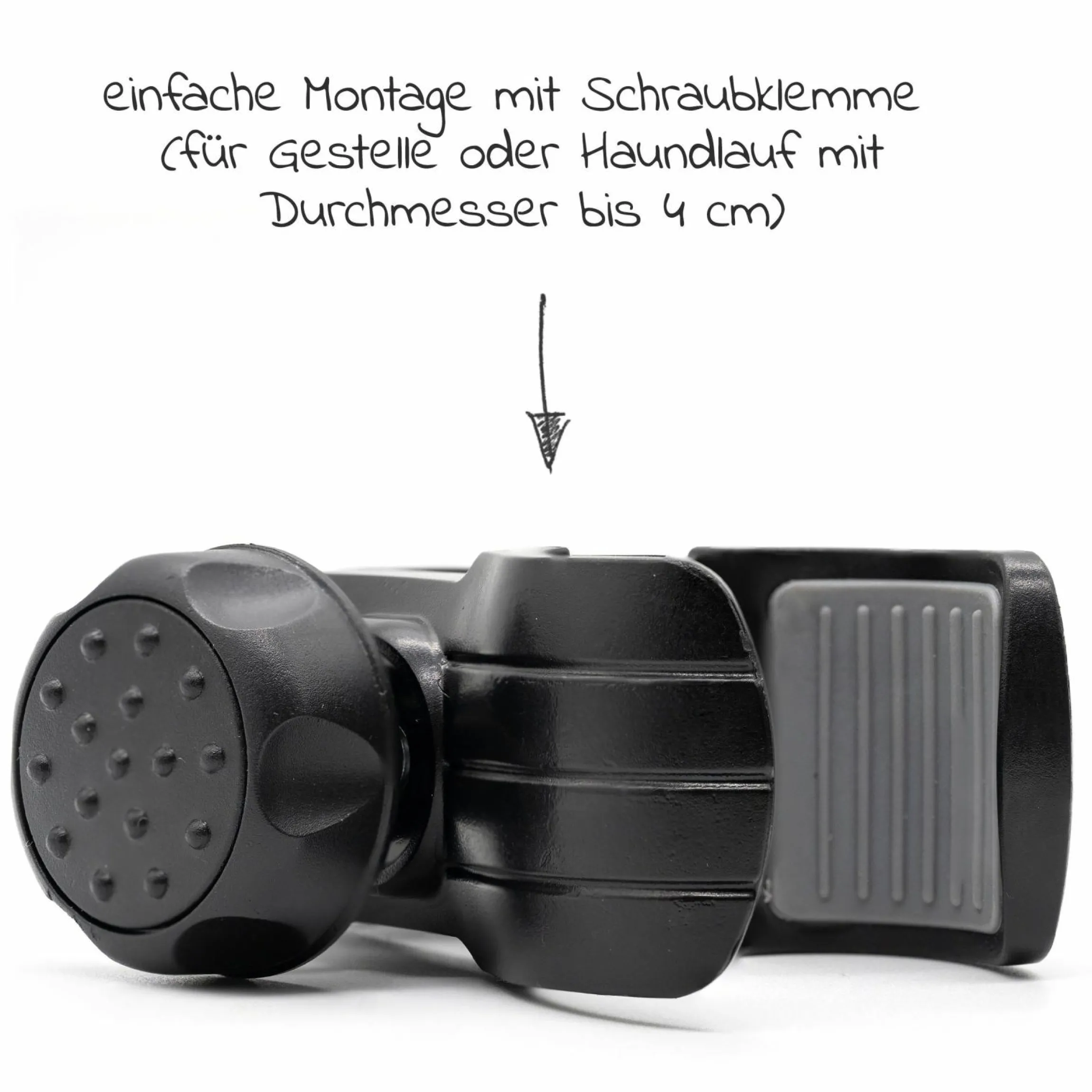 Getränkehalter für Buggy und Kinderwagen - Schwarz Grau