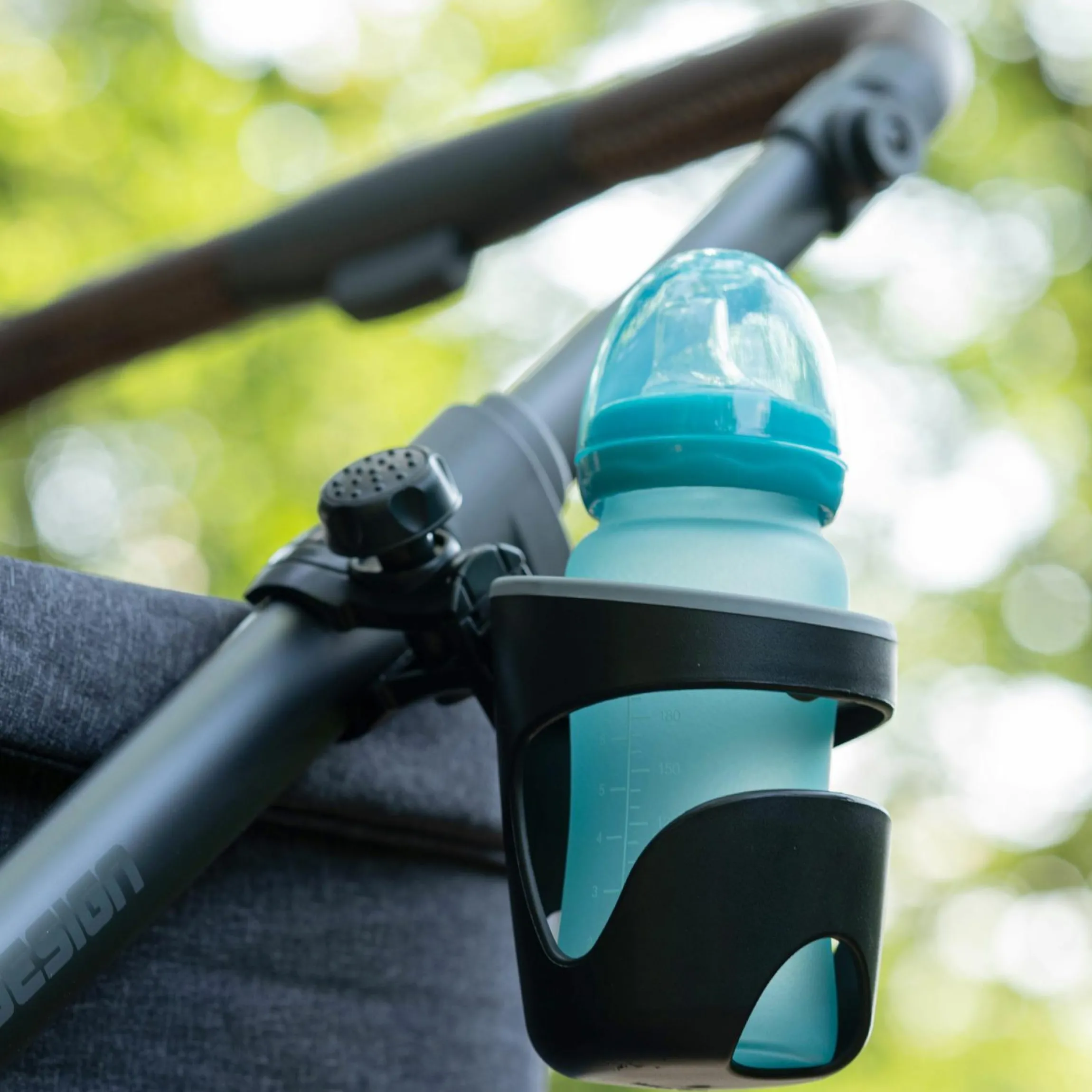 Getränkehalter für Buggy und Kinderwagen - Schwarz Grau