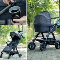 Getränkehalter für Buggy und Kinderwagen - Schwarz Grau