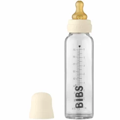 Glas-Flasche Baby Bottle Complete 225 ml + Latex-Trinksauger langsamer Nahrungsfluss - Ivory