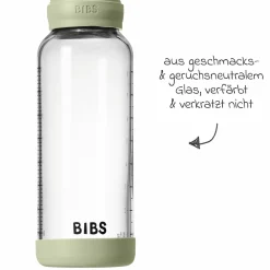 Glas-Flasche Baby Bottle Round 240 ml + Silikon-Trinksauger mittlerer Nahrungsfluss - Sage