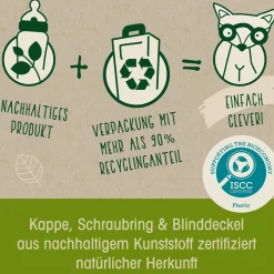 Glas-Flasche Cherry green 240 ml + Latex-Trinksauger mittlerer Nahrungsfluss - Grün