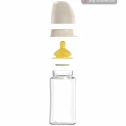 Glas-Flasche Cherry green 240 ml + Latex-Trinksauger mittlerer Nahrungsfluss - Grün