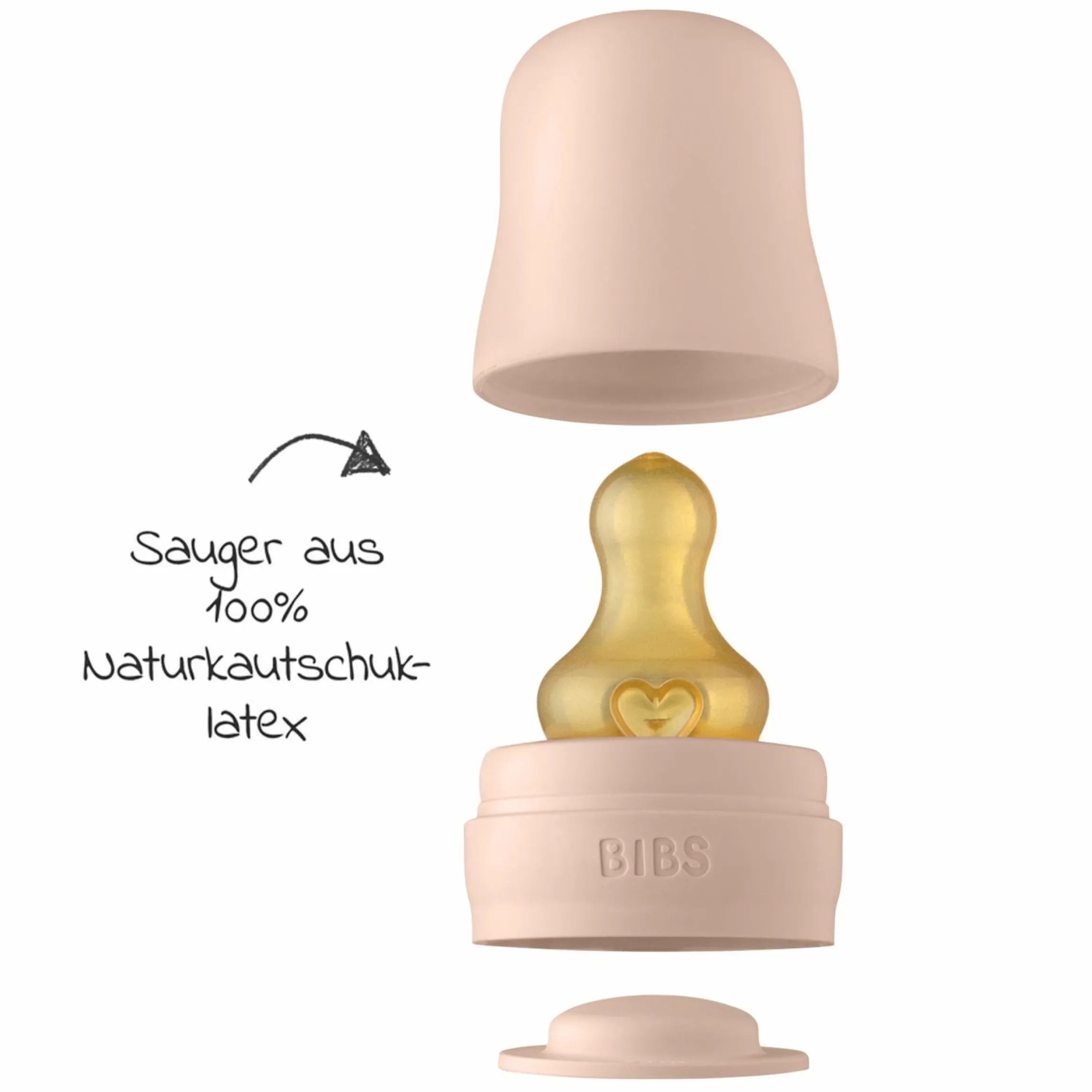 Glas-Flasche 2er Pack Baby Bottle Complete 225 ml + Latex-Trinksauger - Blush