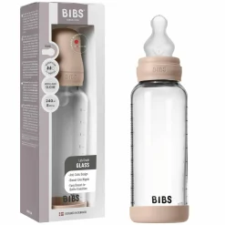 Glas-Flasche 2er Pack Baby Bottle Round 240 ml + Silikon-Trinksauger - Blush