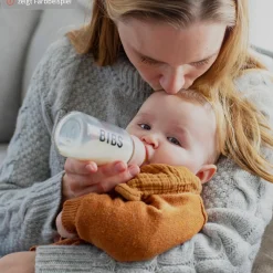 Glas-Flasche 2er Pack Baby Bottle Complete 110 ml + Latex-Trinksauger - Ivory