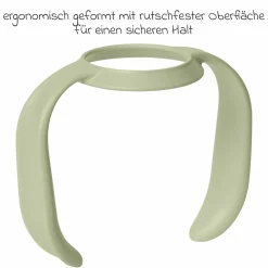 Glas-Flasche 4er Pack mit Griff Baby Bottle Round 120 ml & 240 ml + Silikon-Trinksauger + Baby Bottle Handle - Ivory / Sage