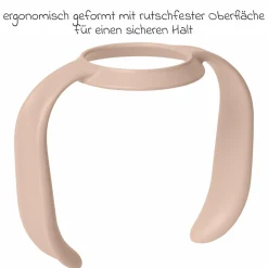 Glas-Flasche 4er Pack mit Griff Baby Bottle Round 120 ml & 240 ml + Latex-Trinksauger + Baby Bottle Handle - Ivory / Blush