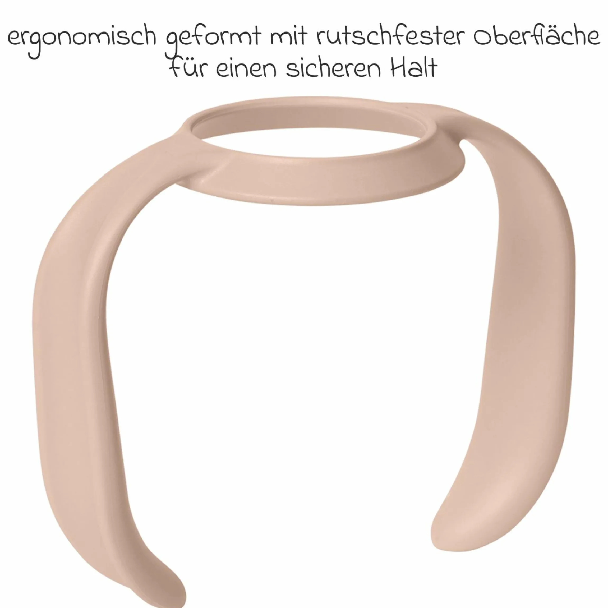 Glas-Flasche 4er Pack mit Griff Baby Bottle Round 120 ml & 240 ml + Latex-Trinksauger + Baby Bottle Handle - Ivory / Blush
