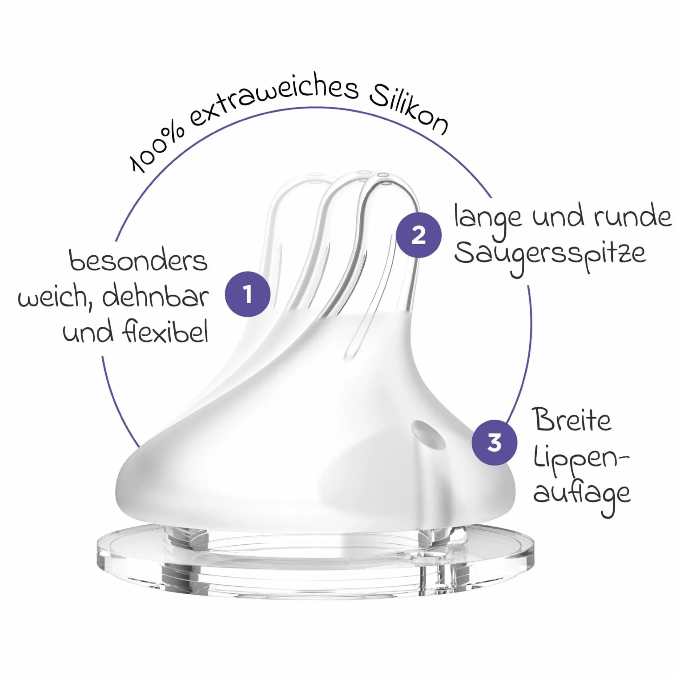 Glas-Flasche 2er Pack 160ml mit NaturalWave® Trinksauger Gr. S