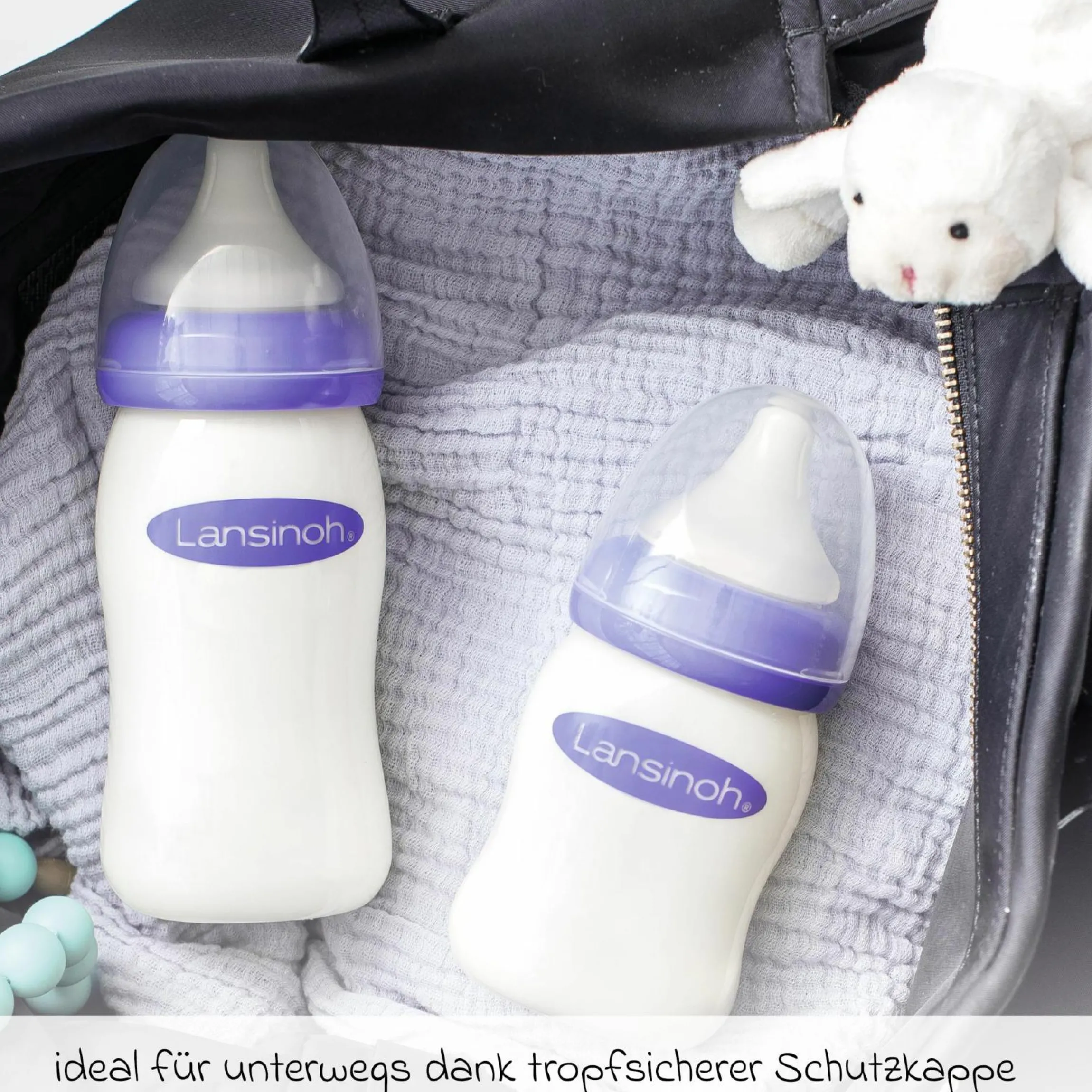 Glas-Flasche 2er Pack 160ml mit NaturalWave® Trinksauger Gr. S