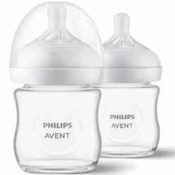 Glas-Flasche 2er Pack Natural Response 120ml + Silikon-Sauger 0M+