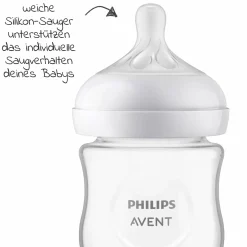 Glas-Flasche 2er Pack Natural Response 120ml + Silikon-Sauger 0M+
