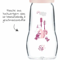 Glas-Flasche Feel Good 260 ml - Silikon Gr. 1 - Vogel & Eichhörnchen
