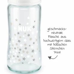 Glas-Flasche First Choice Plus Temperature Control 240 ml + Silikon-Sauger Gr. 1 M - Weiß