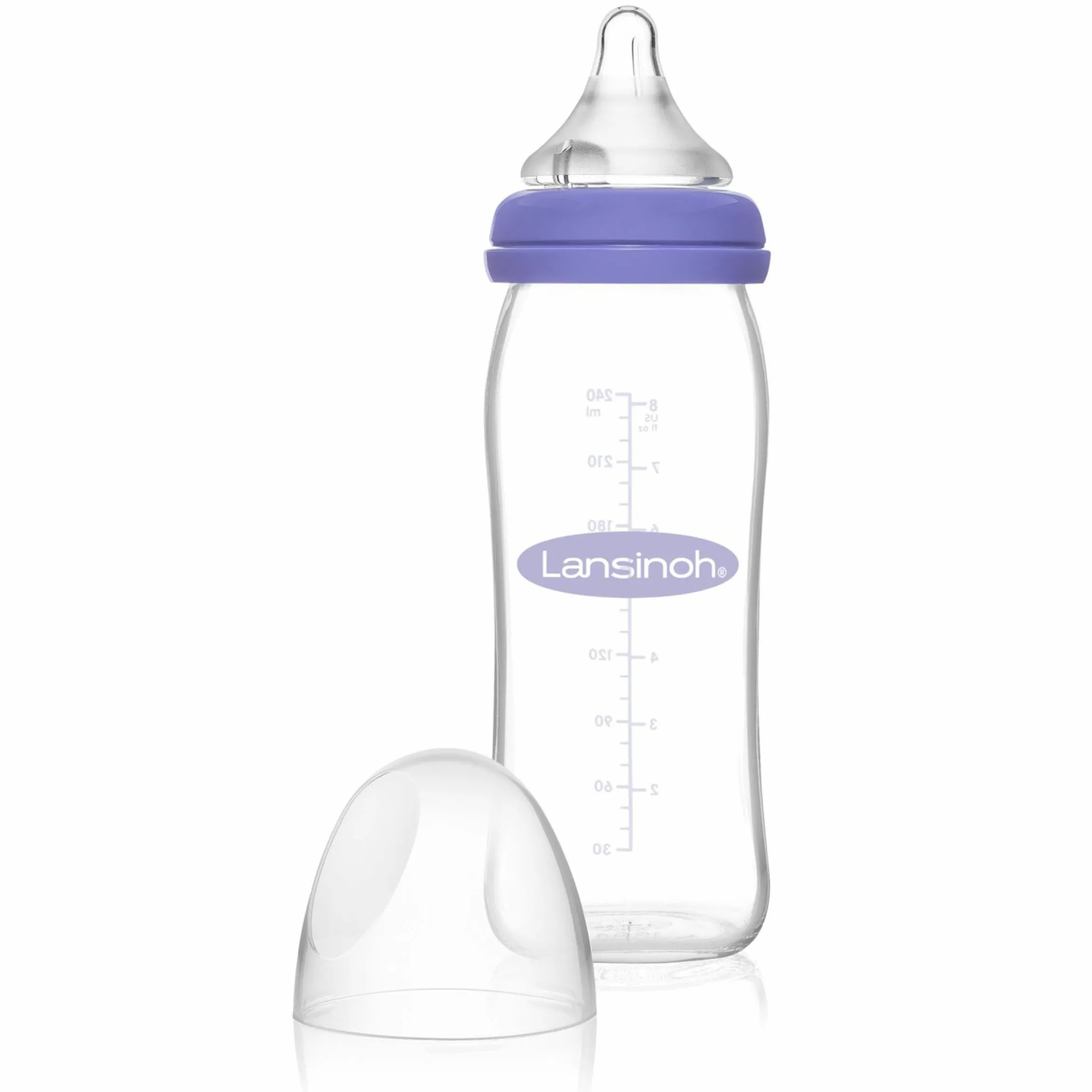 Glas-Flasche 240ml mit NaturalWave® Trinksauger Gr. M