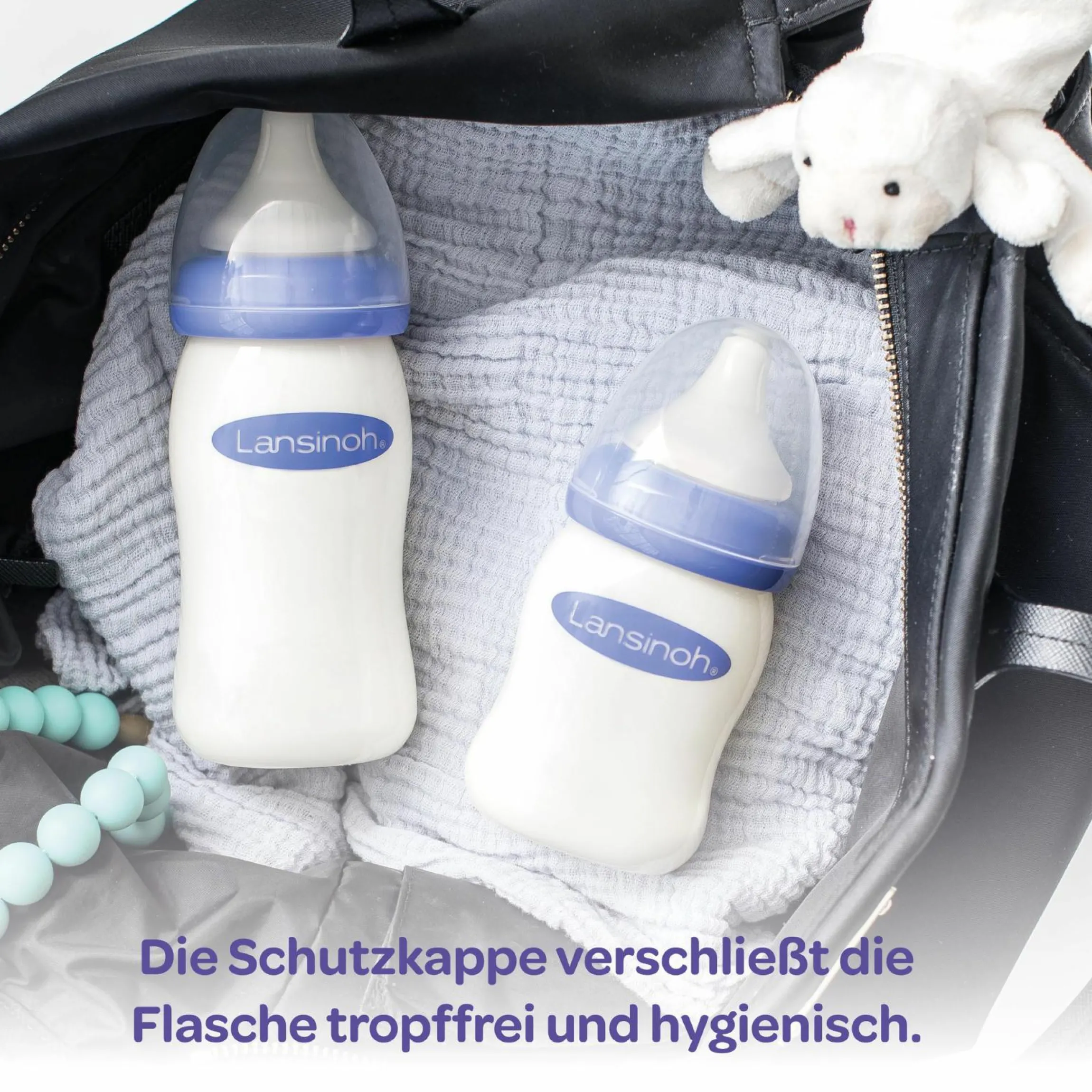 Glas-Flasche 160ml mit NaturalWave® Trinksauger Gr. S