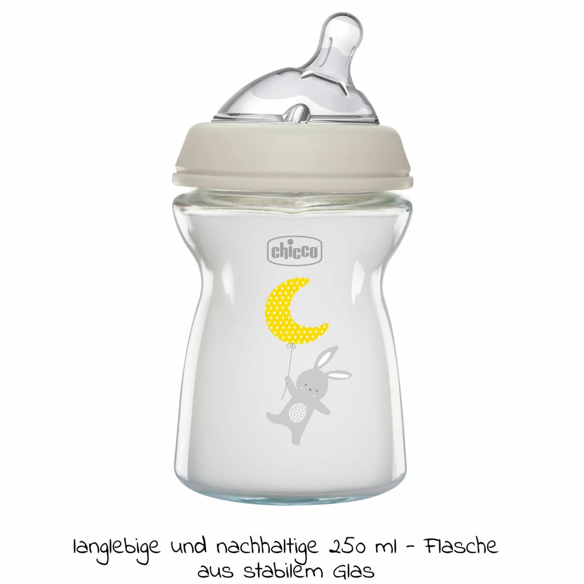 Glas-Flasche Naturalfeeling 250 ml + Silikon-Trinksauger