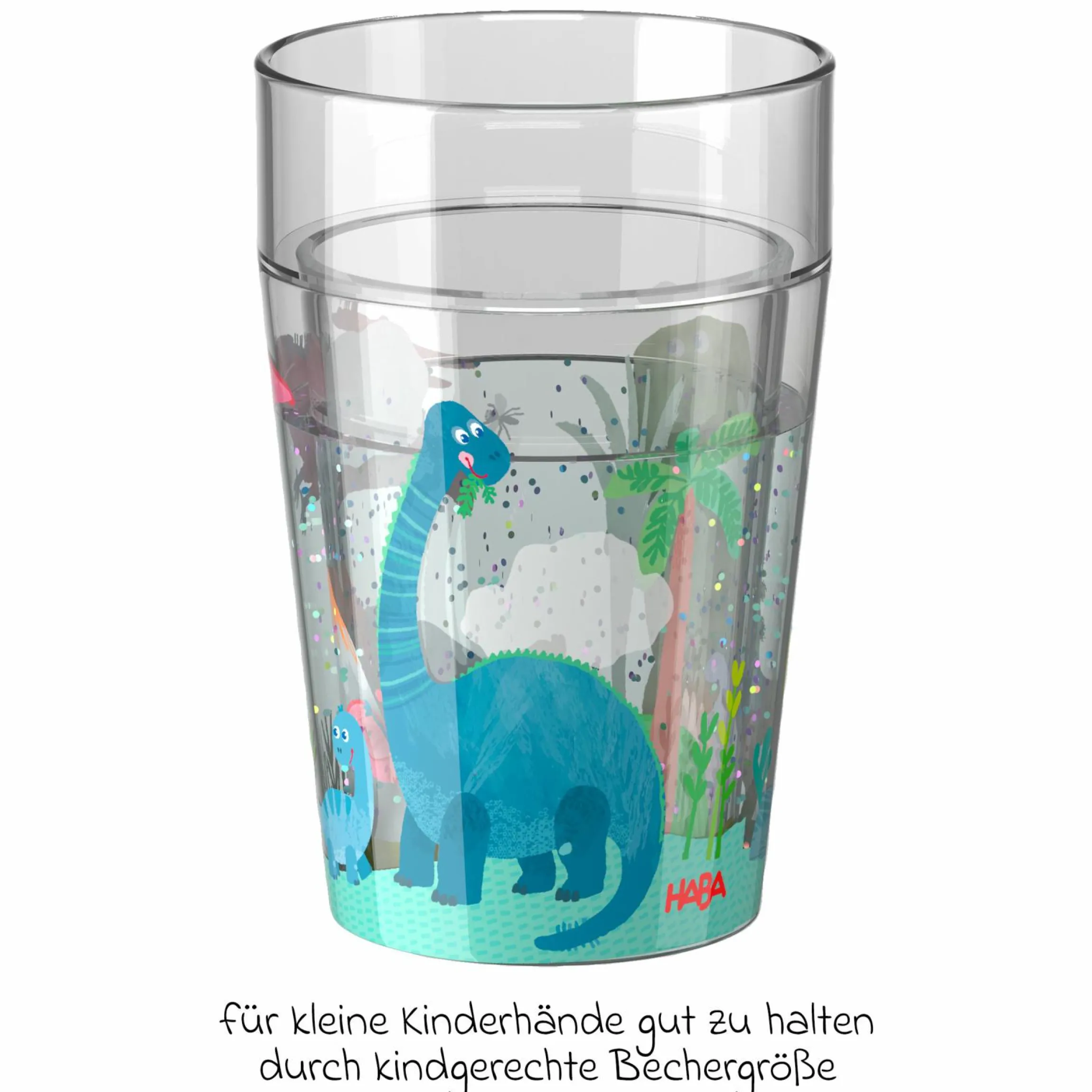 Glitzerbecher 150 ml - Dino