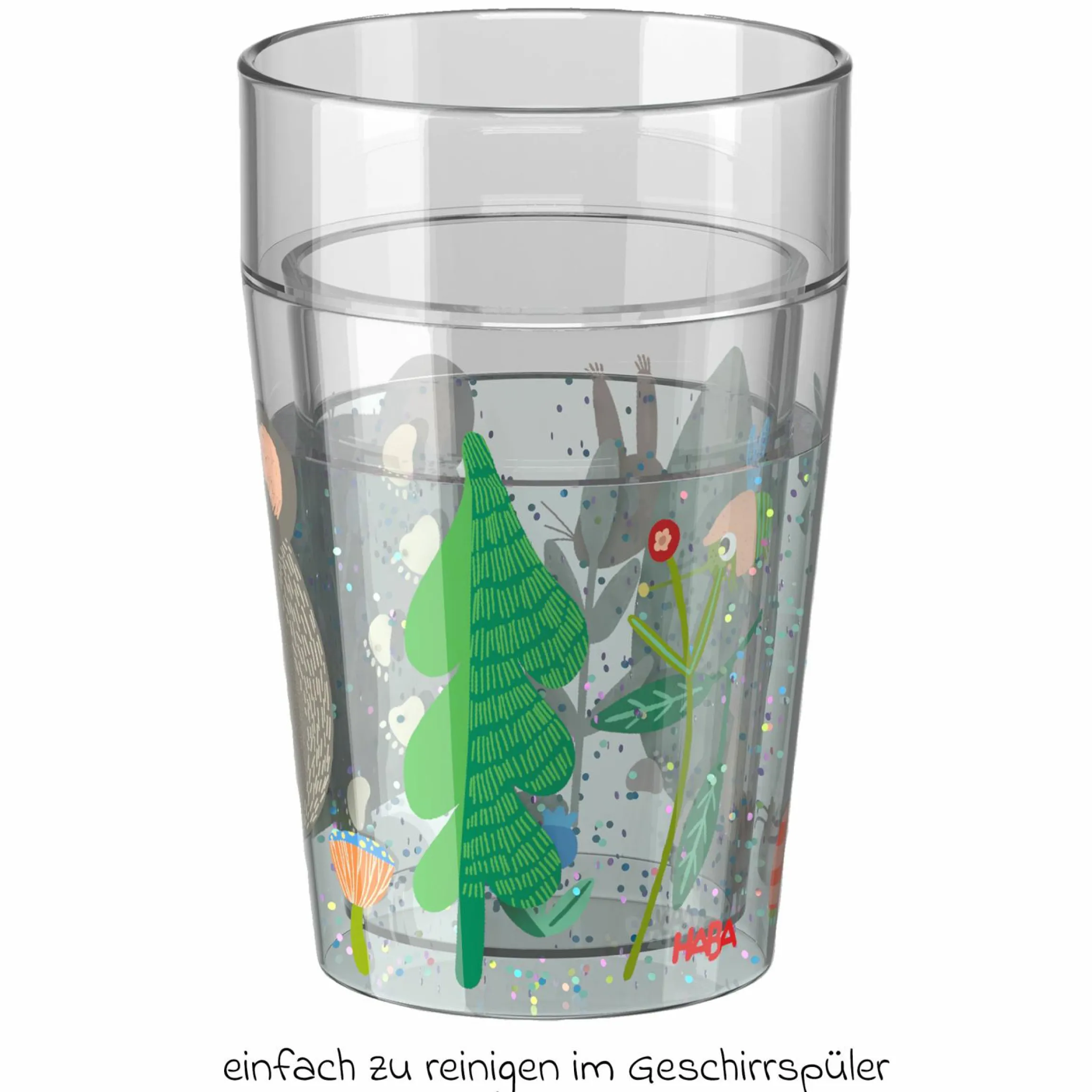 Glitzerbecher 150 ml - Wald