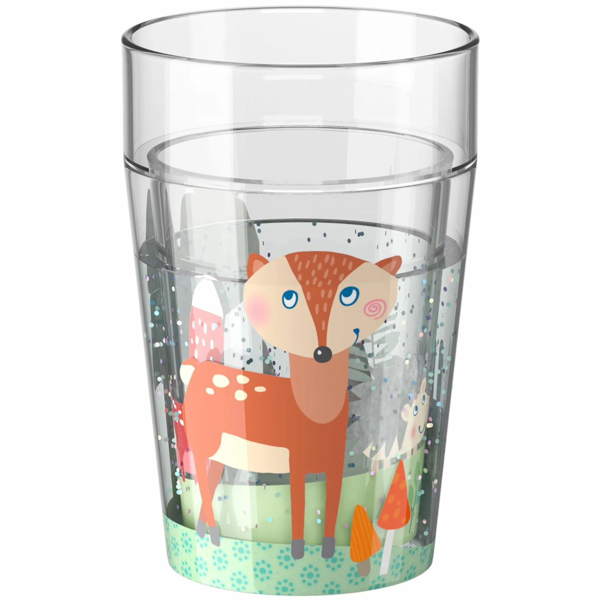 Glitzerbecher 150 ml - Waldtiere