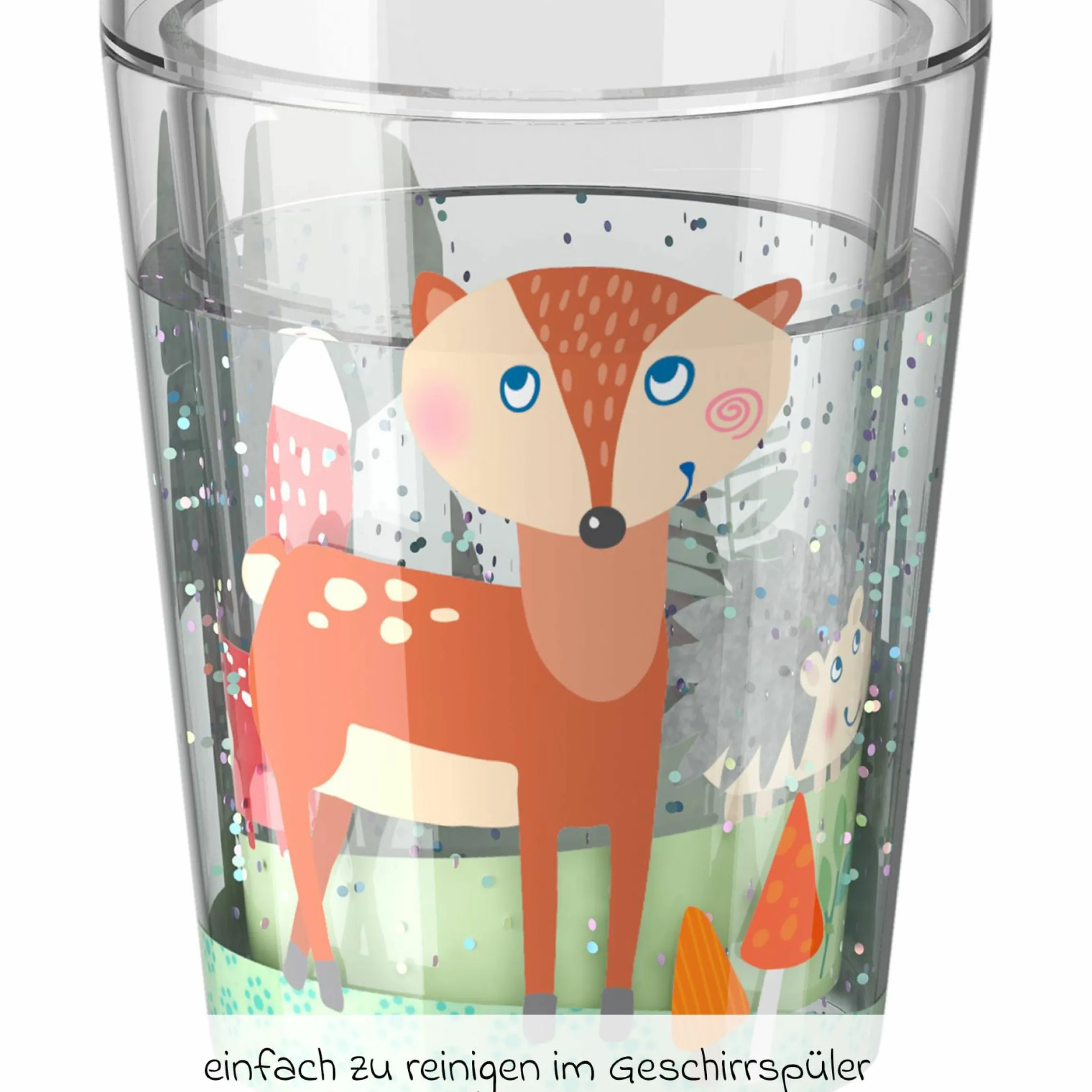 Glitzerbecher 150 ml - Waldtiere