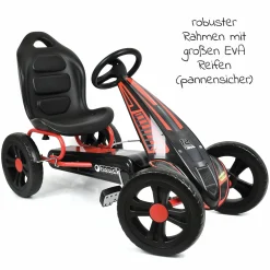 Gokart & Tretauto Cyclone mit verstellbarem Schalensitz (4-10 Jahre) - Red
