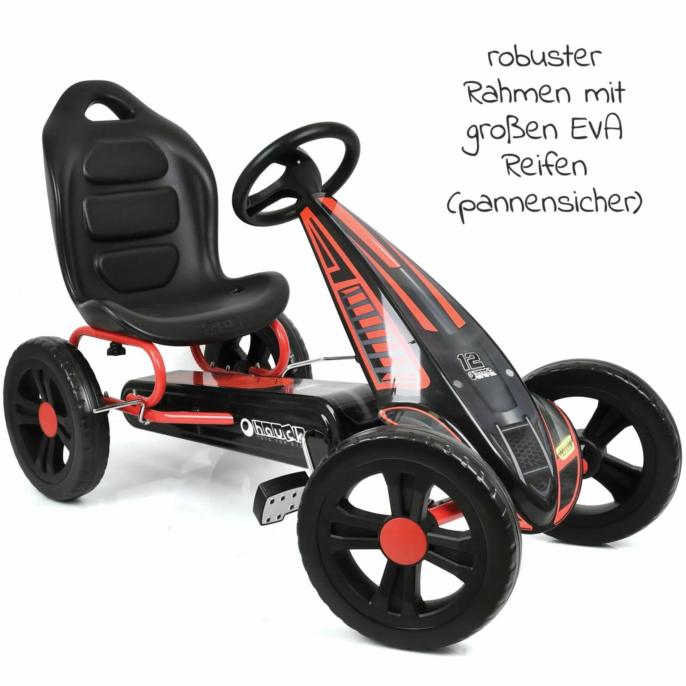 Gokart & Tretauto Cyclone mit verstellbarem Schalensitz (4-10 Jahre) - Red