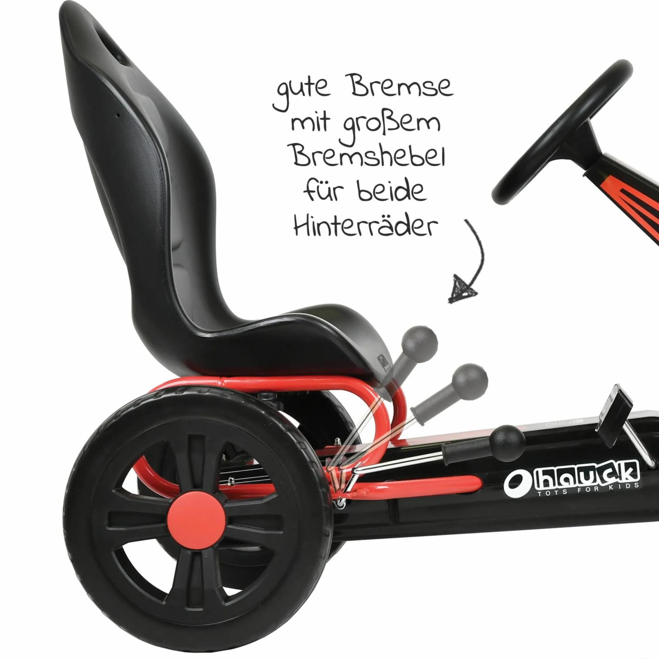 Gokart & Tretauto Cyclone mit verstellbarem Schalensitz (4-10 Jahre) - Red