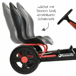 Gokart & Tretauto Cyclone mit verstellbarem Schalensitz (4-10 Jahre) - Red